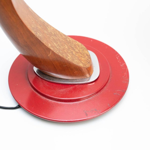 Fase Aluminum & Wood Table Lamp, 1960s For Sale - Image 10 of 18