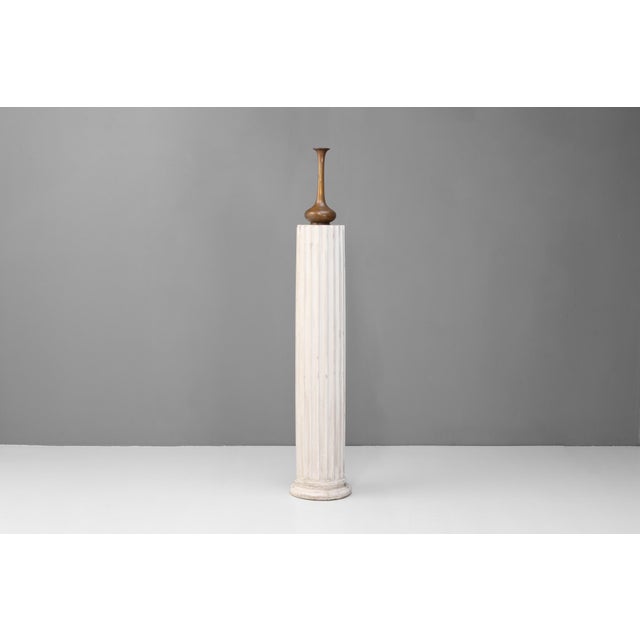 Early 20th century Doric column in original paint finish. France circa 1930.