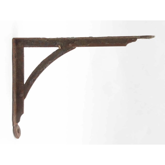 Pair of Vintage Black Steel Shelf Brackets For Sale - Image 4 of 6