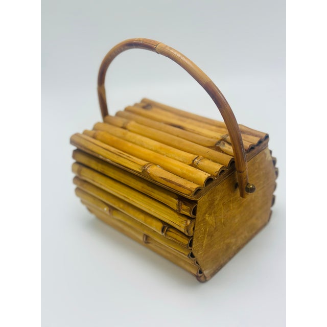 Vintage Bamboo Lidded Basket For Sale - Image 10 of 10