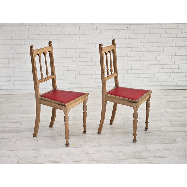 Brown Set of Vintage Danish Dinning Chairs in Oak, 1950s For Sale - Image 8 of 18