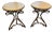 Mid 20th Century Art Nouveau Cast Brass and Marble Top End Tables For Sale