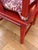 Red Vintage Chinese Horseshoe Back Arm Chairs With Palm Pattern Seat Cushions. Set of 4. For Sale - Image 8 of 8