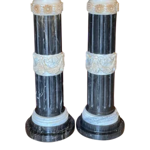 1920’s Art Deco Italian Marble Pedestals - a Pair