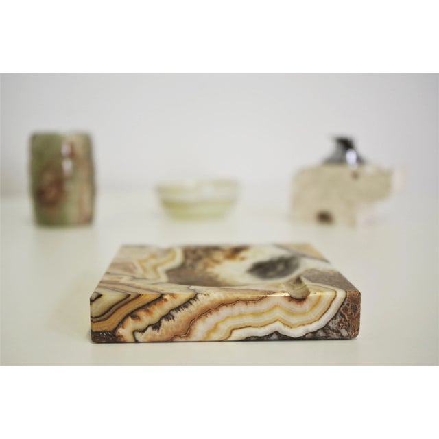 1970s Smoking Accessories in Marble and Onyx, 1970s, Set of 4 For Sale - Image 5 of 13