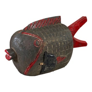 African Wooden Fish Bozo Tribe Mali 20" W For Sale