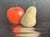 Contemporary 1990s Still Life Oil on Canvas Red Apple Green Pear Contemporary Frame For Sale - Image 3 of 6