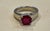 3.5 Carat Cushion Treated Ruby 14 Karat White Gold Ring For Sale In New York - Image 6 of 18