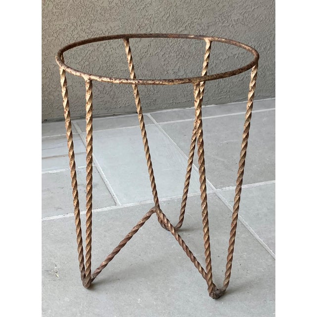 Circa 1980 Nicely-Sized Victorian-Style Steel Wirework Planter Basket & Forged Steel Stand – 2 Pieces For Sale - Image 14 of 18