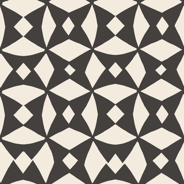 Contemporary Geocache Wallpaper by Susan Hable in Off White / Black For Sale - Image 3 of 3