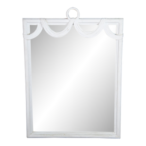 Neoclassical Hollywood Regency White Boho Chic Ring Swag Vanity Mirror 46"