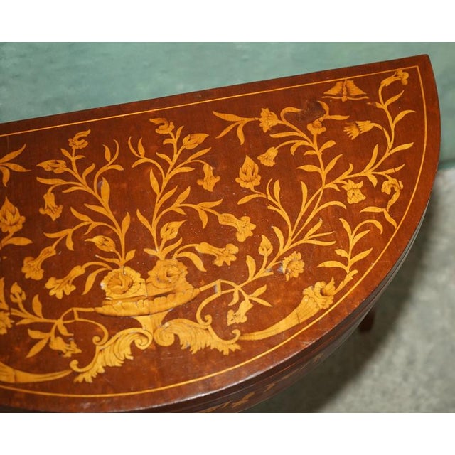 Brown Antique English Demi Lune Chess Table, 1870 For Sale - Image 8 of 18