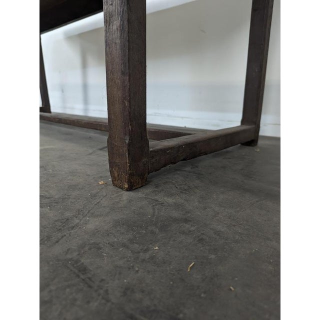 Brown Rustic Farmhouse Table in Oak For Sale - Image 8 of 9