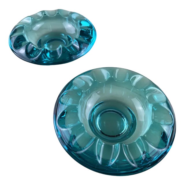 Italian Ashtrays in Murano Glass, 1970, Set of 2 For Sale