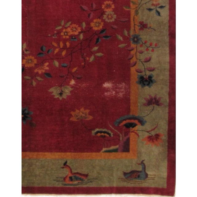 Fine Chinese Nickle Hand-Knotted Rug. Handmade Hand-knotted. Lamb's Wool on a Cotton Foundation. Hand-Spun Wool Rug. Circa...