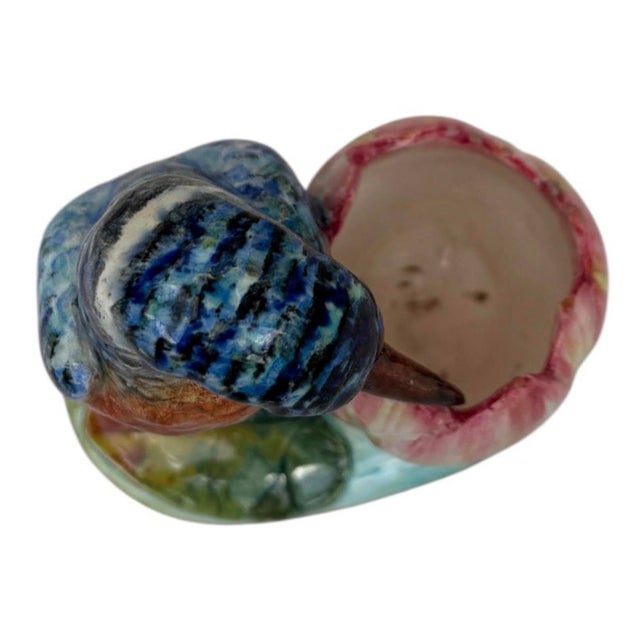 Late 19th Century French Majolica Kingfisher Vase Delphin Massier , Circa 1890 For Sale - Image 5 of 6