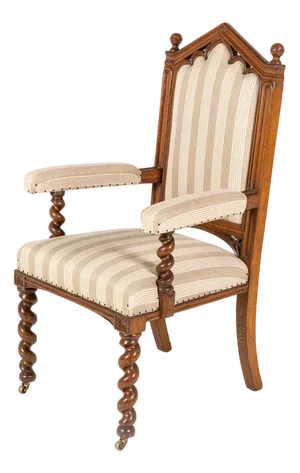 19th Century English Gothic Oak Armchair