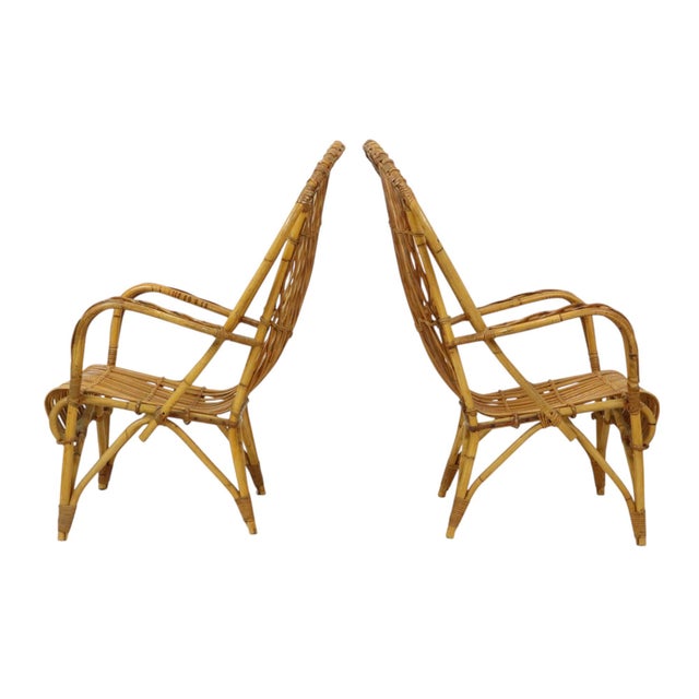 Vintage Rattan Armchairs and Table, 1960s, Set of 3 For Sale - Image 13 of 18