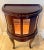 Late 20th Century China Cabinet Demilune Half Moon Shape Curio Display, Led Lighted, Beveled Glass For Sale - Image 4 of 14