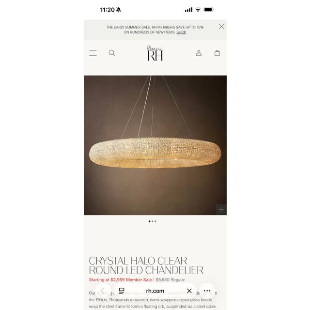 2020s Crystal Halo Round Chandelier For Sale - Image 5 of 5