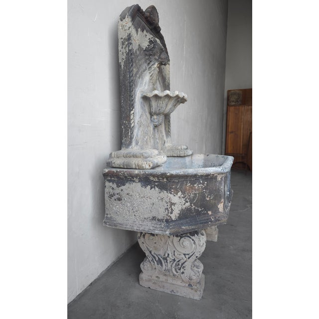 Aged Cast Stone Lions Head Wall Spitting Garden Fountain For Sale In Las Vegas - Image 6 of 14