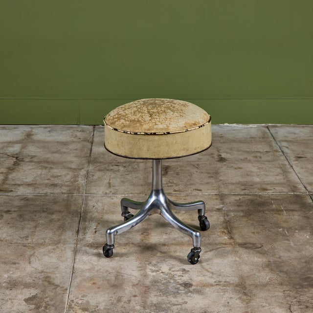 Mid 20th Century Adjustable Swivel Stool by Virtue Bros For Sale - Image 5 of 14