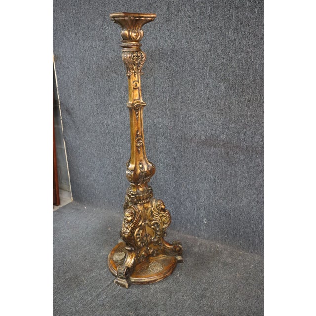 Italian Gilt-Wood Cherub Pedestal For Sale - Image 4 of 10