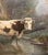 19th Century French Pastoral Oil Painting of Cow and Boy in Giltwood Frame For Sale - Image 9 of 11