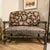 Custom Louis XIII Revival Loveseat/Bench With Distressed Leather and Tapestry Upholstery For Sale - Image 9 of 12