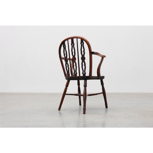 English Windsor Armchair with Oak Seat and Spindle Back, 1800s For Sale - Image 9 of 13