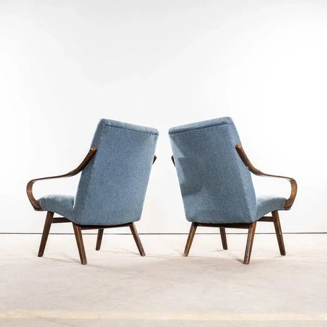 Grey Upholstered Marl Armchair by Jaroslav Šmídek, 1950s For Sale - Image 6 of 9