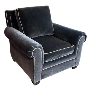 Art Deco Roll Arm Mink Brown Mohair & Down Club Chair - 1 of 2 For Sale