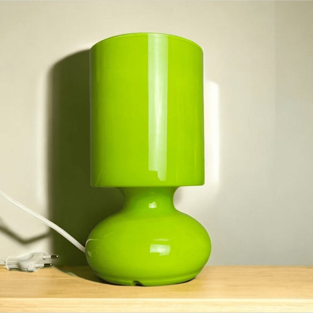 Blue Green, Blue and White Hand-Blown Glass Lykta Table Lamps from Ikea, Set of 4 For Sale - Image 8 of 16