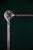 This vintage table lamp from the French brand Mazda is made of polished metal with a heavy, saucer-shaped base. The...