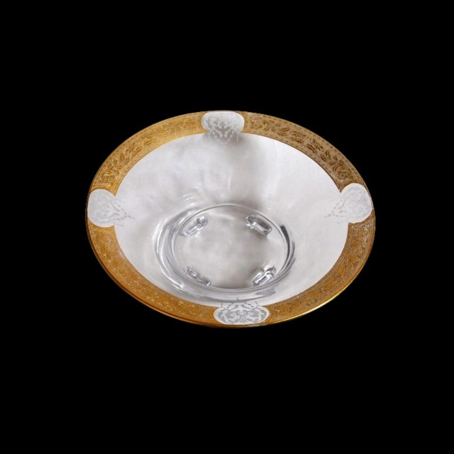 Glass French Japonisme Etched Gilt and Cut Crystal Centerpiece For Sale - Image 7 of 11