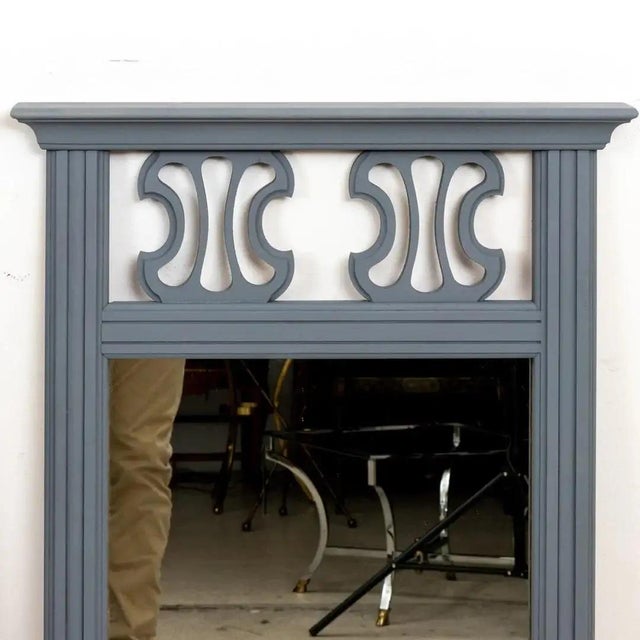 Gray Pair of Midcentury Wall Mirrors With Grey Finish and Fun Cut Out Design For Sale - Image 8 of 10