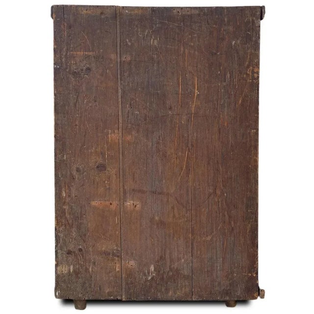 Antique Blue Floral Painted Cabinet in Fir, 1800s For Sale - Image 15 of 18