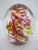 Abstract Hg Studio Art Glass Murano Style Red & Yellow Multi-Layered Paperweight Egg For Sale - Image 3 of 8