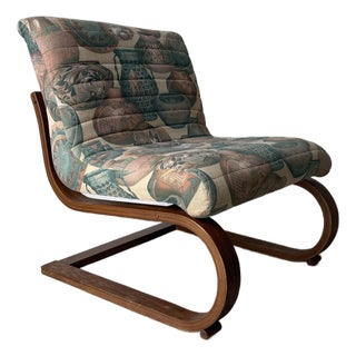 1970s Mid-Century Westnofa Style Cantilevered Bentwood Lounge Chair For Sale