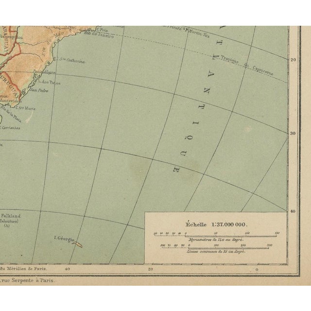 Relief Atlas Map of South America by Hachette, 1883 For Sale - Image 6 of 10