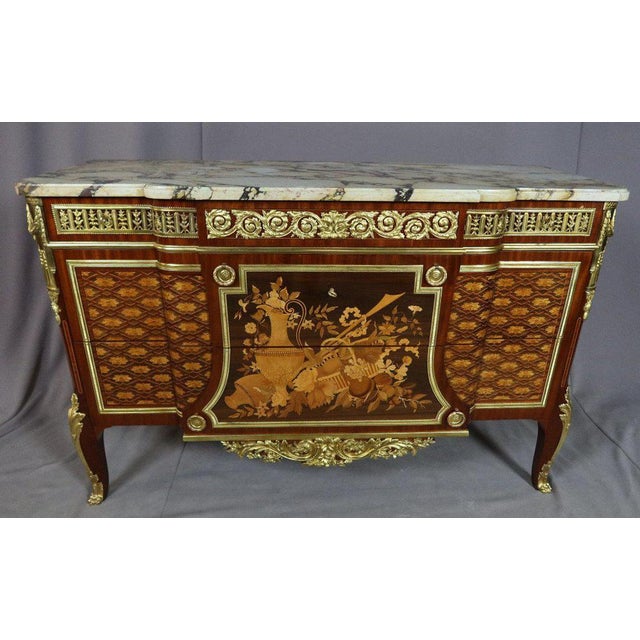 Marquetry Dresser After Riesener, 20th Century For Sale - Image 12 of 13