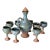 MCM Art Pottery Sangria Carafe Pitcher and Goblets- Set of 8 For Sale