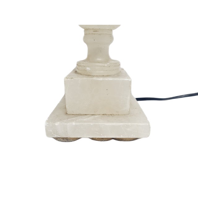 Art Deco Alabaster Bedside Lamp, Belgium, 1950s For Sale - Image 6 of 13