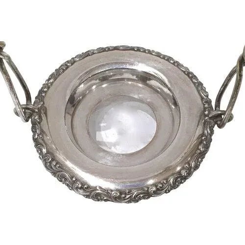 Metal Antique Aesthetic Movement Sugar Bowl & Caddy For Sale - Image 7 of 11