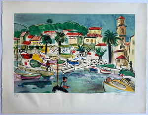 François Desnoyer, Port of Sainte Maxime, Original Lithograph