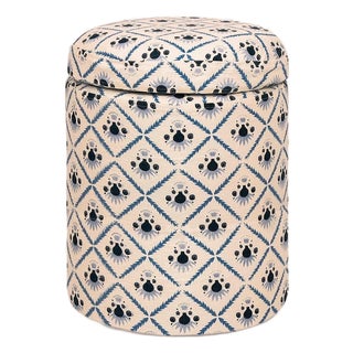 Oxford Blue Aurora Ottoman by Ceraudo For Sale