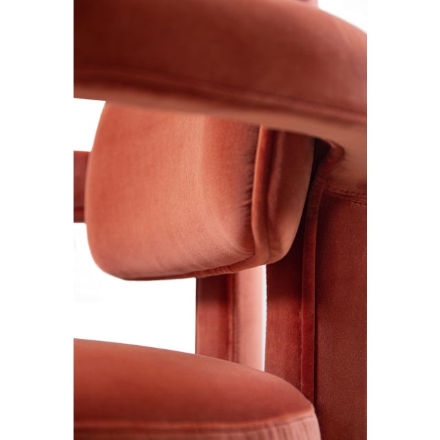Textile Double Arch Dining Chair in Cotton Velvet from Insidherland For Sale - Image 7 of 18