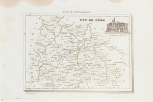 Map of Puy De Dome, 19th Century