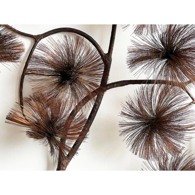 Mid 20th Century Vintage Brutalist John Steck Copper Pom Pom 'Desert Flowers' Wall Sculpture For Sale - Image 5 of 7