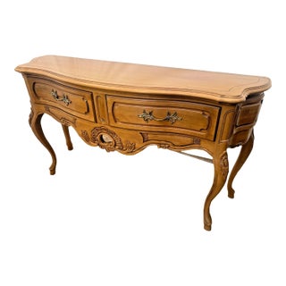 1990s Century Furniture French Provincial Style Serpentine Console Table For Sale